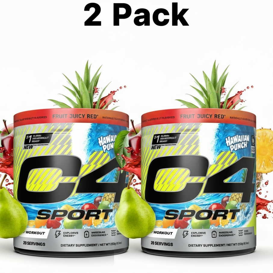 C4 Sport Pre-Workout Powder Hawaiian Punch - 2 Pack! 40 Total Servings